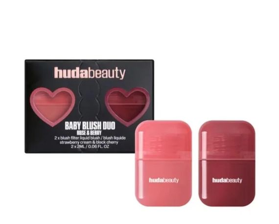 Набор жидких румян Huda Beauty Baby Blush Duo - Strawberry cream + Black Cherry (2*2 ml)