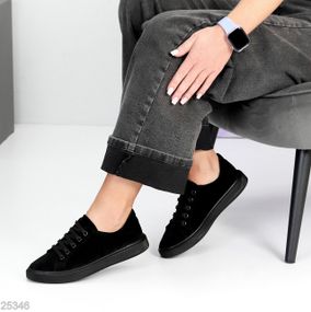 Повсякденні Замшеві чорні замшеві кеди натуральна замша