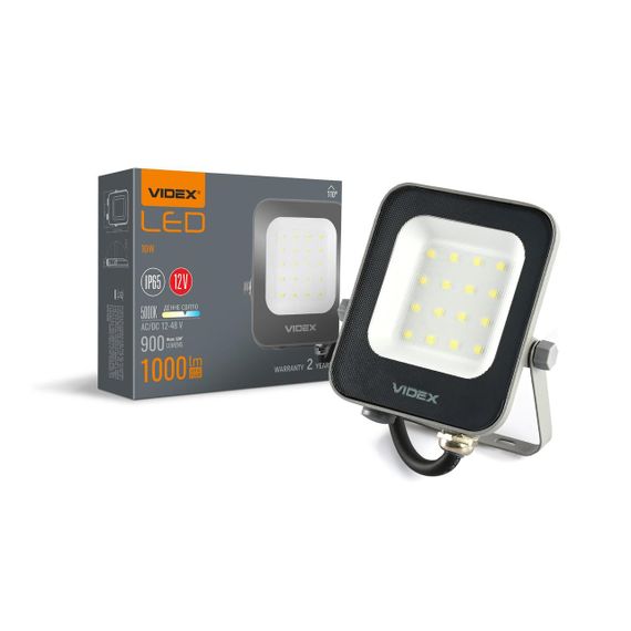 Світлодіодний прожектор VIDEX F3e 1000Lm 5000K AC/DC 12-48V