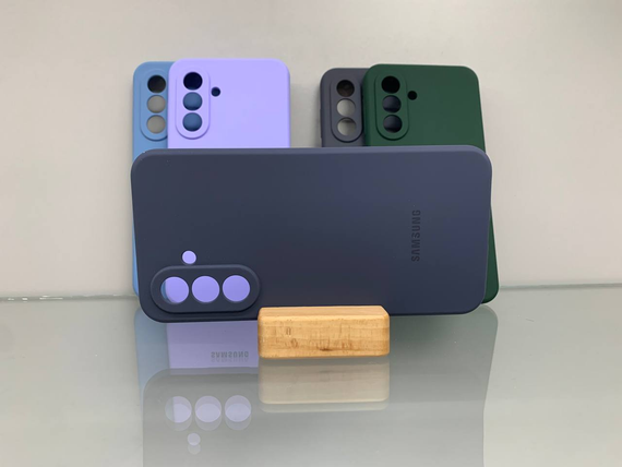 Samsung A36 Протиударний чохол з логотипом софт тач синій