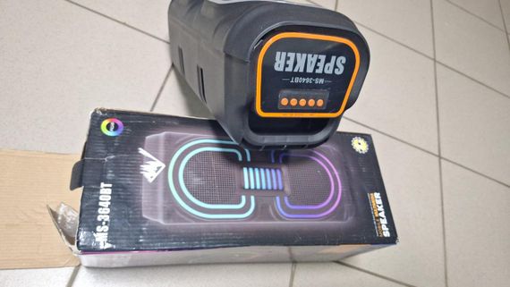 ОЧЕНКА! Акумуляторна колонка валіза з підсвіткою MS-3640BT 20W (Плохе паковання, ушкодження корпусу 3034) | Зображення 1