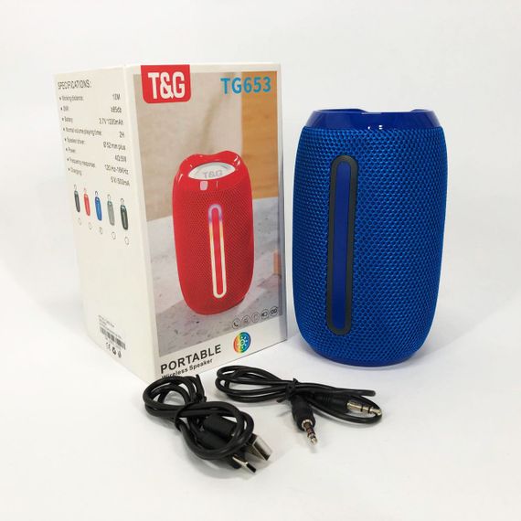 Портативна Bluetooth-колонка TG653 USB з ремінцем. UC-993 Колір: синій | Зображення 7