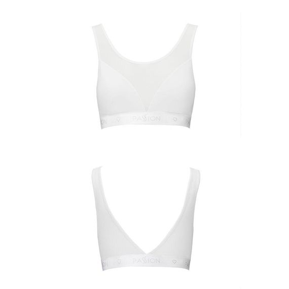 Топ з прозорою вставкою Passion PS002 TOP white, L | Зображення 3