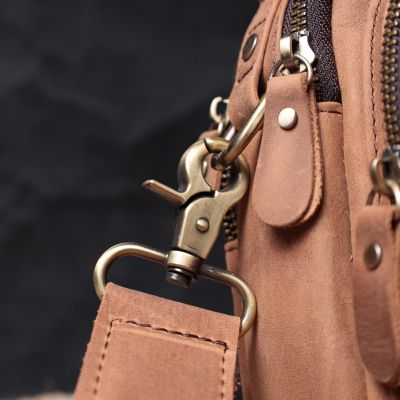 Сумка Vintage Винтажная для мужчин из натуральной кожи Коричневая (22811) | Зображення 6