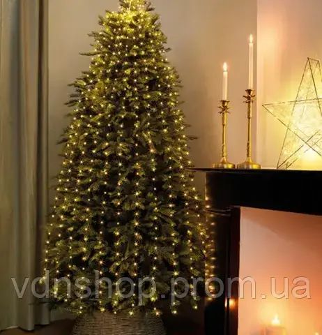 Гирлянда Конский хвост 600 LED 20 нитей длина 3 метра, желтый