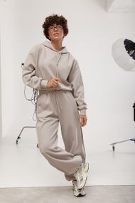 Спортивний костюм із худі та прямими штанами зі швами навиворіт - сірий цвет, M (є розміри)
