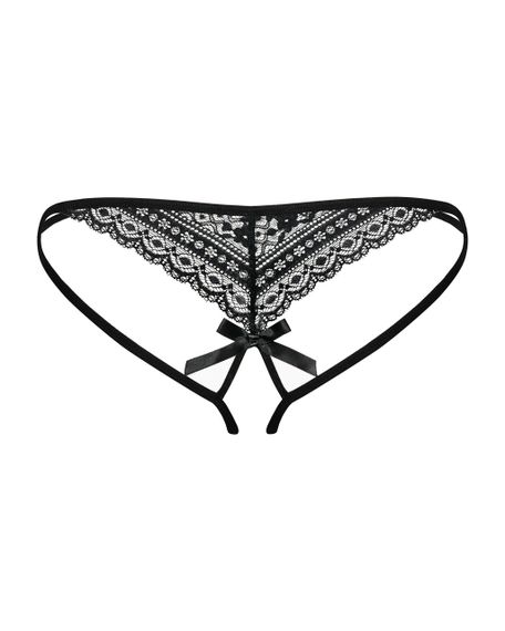 Жіночі стрінги - Obsessive Picantina Crotchless Thong Black - L/XL sexstyle | Зображення 1