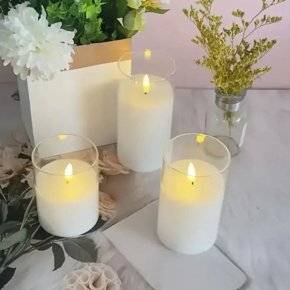 Набір свічок LED 10,12.5,15см з пультом | Зображення 4