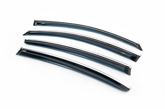 Ветровики с хромом HB (4 шт, HIC) для Mazda 6 2008-2012 гг