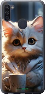 Чохол на Samsung Galaxy A11 A115F Білий кіт "5646t-2012-2448"
