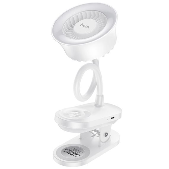 Портативний вентилятор Hoco HX610 handheld folding fan 1800 mAh White | Зображення 5