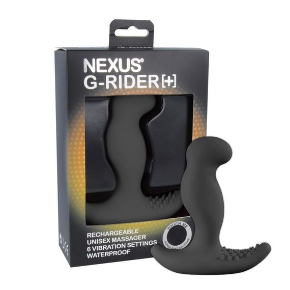 Массажер простаты с вибрацией Nexus G-Rider Plus Black, макс диаметр 3,8см, перезаряжаемый | Зображення 1