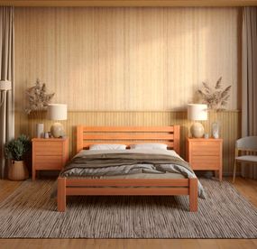 Двоспальне дерев'яне ліжко Mebigrand Прем'єра Яблуня 160х190 см (MBG-2911)