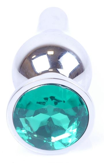 Анальний затор Boss Series - Jewellery Silver BUTT PLUG Green, BS6400078 Sex Aura | Зображення 1