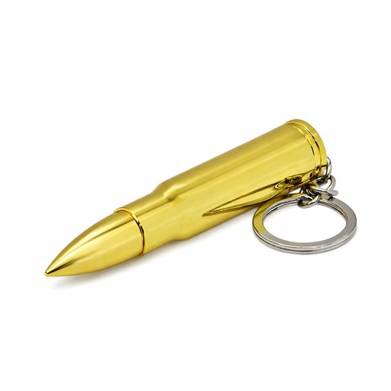 Запальничка Брелок У Вигляді Патрона Золотиста | Зображення 3