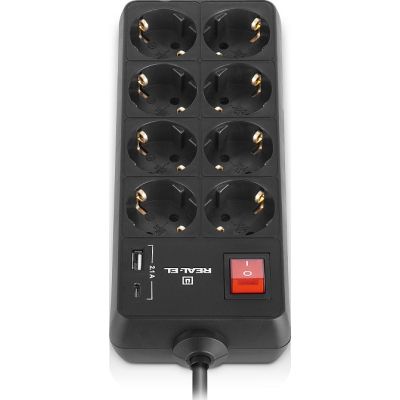 Сетевой фильтр питания REAL-EL RS-PROTECT 805 3m, black (EL122300043) | Зображення 7