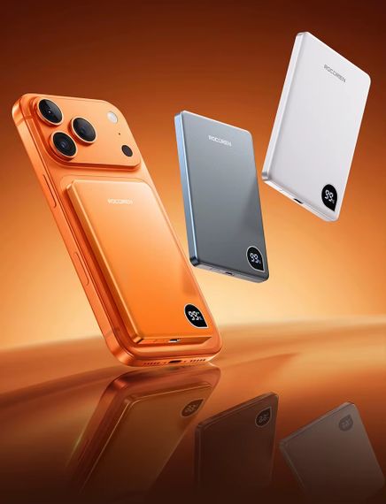 Бездротовий магнітний повербанк Rocoren Mini Magnetic Power Bank 5000mAh 20W Orange | Зображення 5