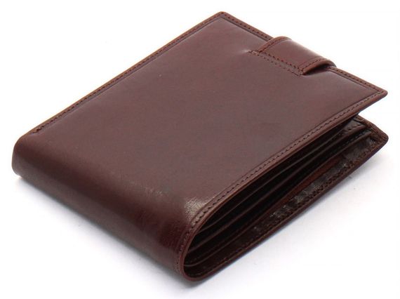 Коричневое мужское портмоне на кнопке из натуральной кожи Marco Coverna B047-801 | Зображення 3