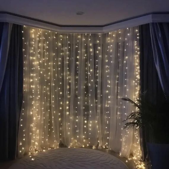 Гирлянда водопад 320-400L 3X3М с заглуш. (10Х32ЛАМП) теплый RD-7152 | Зображення 1