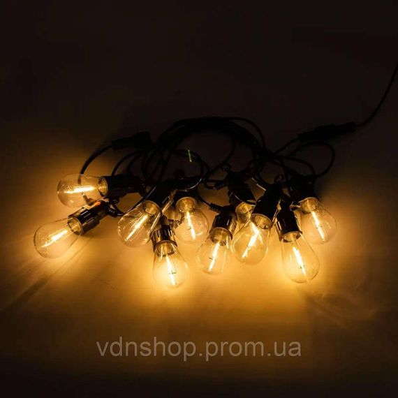 Гірлянда вулична у стилі ретро світлодіодна жовта S14 на 10 LED ламп завдовжки 5 метрів S14Y | Зображення 7