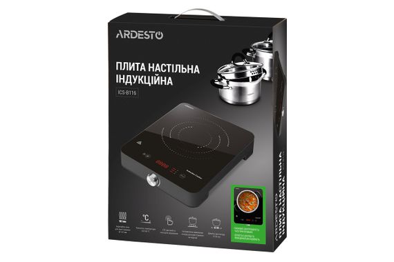 Индукционная электроплитка Ardesto ICS-B116 - 1 конфорка 1800Вт/ таймер/ черная (ICS-B116) | Зображення 6