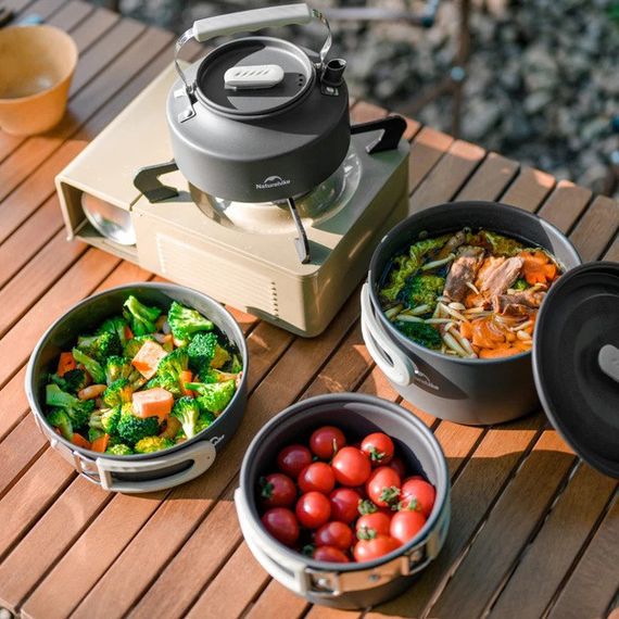 Набор посуды Naturehike CNK2450CF01 2 кастрюли, чайник, сковорода JM-89 | Зображення 3