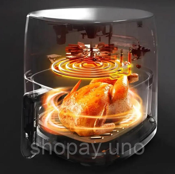 Аерофритюрниця Sokany SK 10085 2200W Аерогриль безмасляна мультипіч для приготування без олії  12л з сенсорним керуванням | Зображення 1