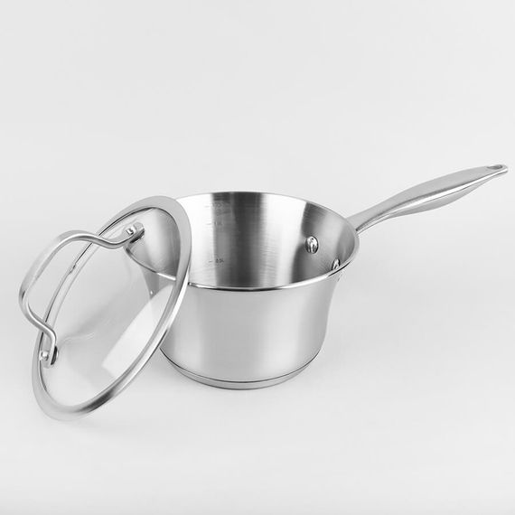 Ковш кухонный Maestro MR-3505-16S, 1.25 л, 16 см, из нержавеющей стали с крышкой, для всех типов плит | Зображення 2