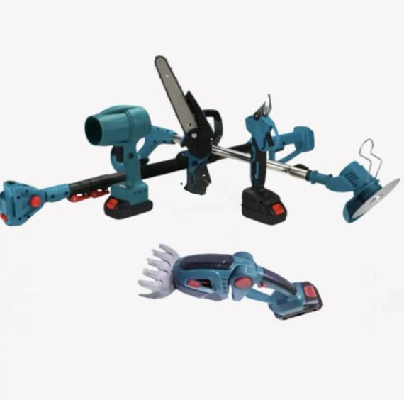 Аккумуляторный универсальный садовый набор 6 в 1 / Секатор / Мини-пила / Триммер / Воздуходувка / Удлинитель / Кусторез | Зображення 2