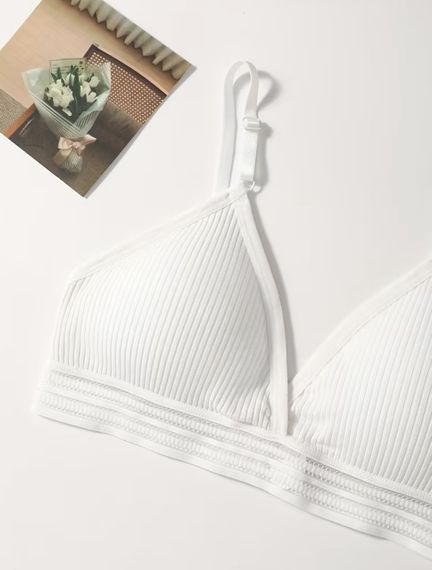 Жіночий бюст у рубчик S/M Білий 70-80AB (1885) | Зображення 1