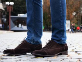 Коричневые замшевые туфли 44 размер