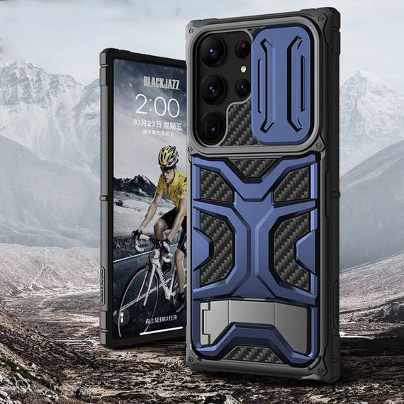 TPU+PC чохол Nillkin CamShield Adventurer Pro (шторка на камеру) для Samsung Galaxy S23 Ultra Interstellar Blue | Зображення 4