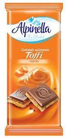Молочный шоколад с карамельной начинкой Alpinella Toffee, 90 г