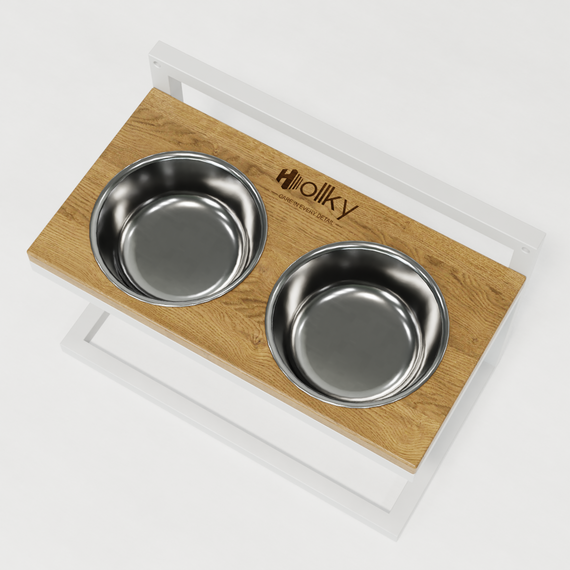 Миски на регульованій підставці для середніх собак Hollky Flex M (2 × 0.85 л) FM-422530-WHNT | Зображення 3