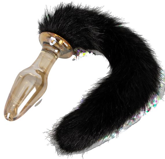 Анальная пробка с хвостиком Glass Plug with Tail Sex Aura | Зображення 7