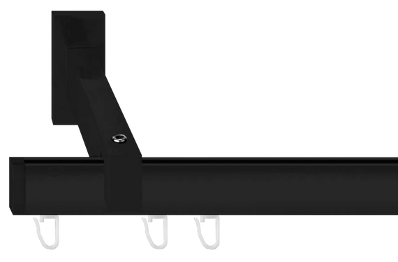 Карниз Скарлайн одинарний у зборі Заглушка Чорний 350 см.