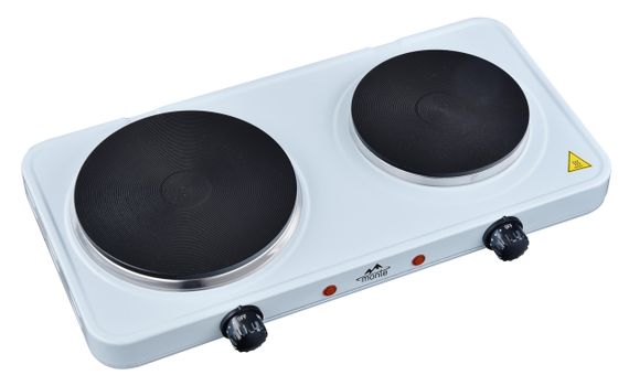 Электроплита настольная Monte MT-2117 White, 2500 Вт, 2 конфорки, механическое управление