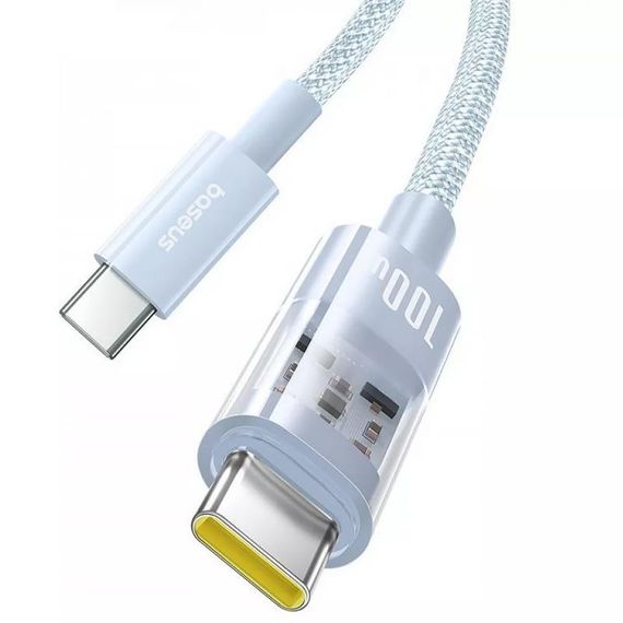 Дата кабель Baseus Gem Fast Charging Type-C to Type-C 100W (1m) (P10373000111) Galaxy Blue | Зображення 1