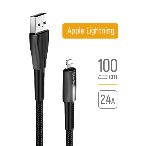 Кабель USB Lightning ColorWay CW-CBUL035-BK 2,4A 1м чорний | Зображення 3