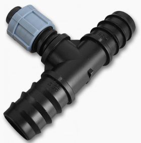 Трійник з'єднувач Bradas для трубки 16 мм х2 / крапельна стрічка 25 шт