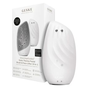 Очищувальна щітка для обличчя GESKE Sonic Thermo Facial Brush&Face-Lifter 8в1 white, Білий