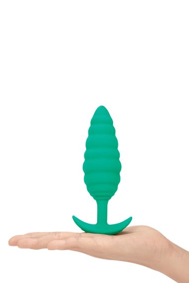 Анальна пробка з вібрацією, рельєфна B-VIBE-TEXTURE PLUG TWIST, зелена sexstyle | Зображення 4