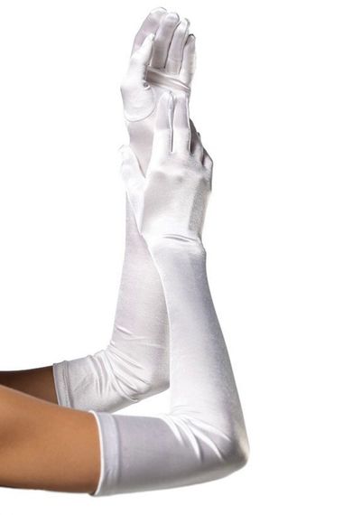 Довгі рукавички атласні Leg Avenue Extra Long Satin Gloves One Size Білі