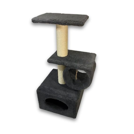 Дряпка Природа Саванна для котів з барабаном сіра 38x38x90 см | Зображення 2