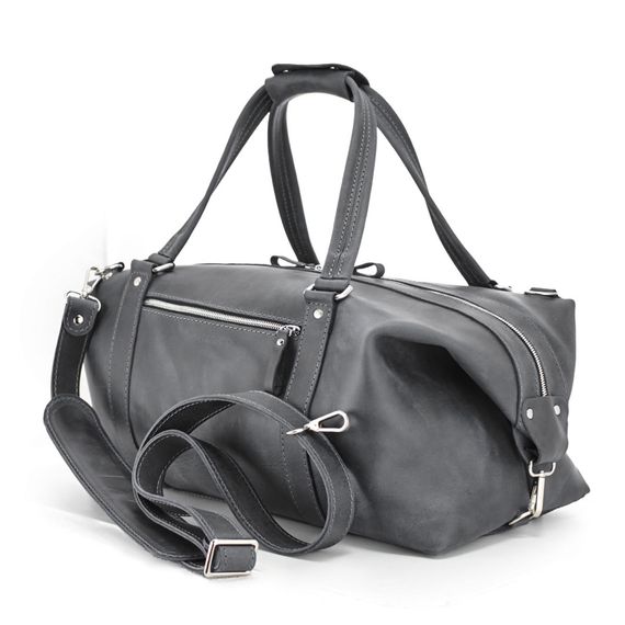 Шкіряна дорожня сумка Skin and Skin Stout M 45x22x23 см Сіра (BB01MGG) | Зображення 3