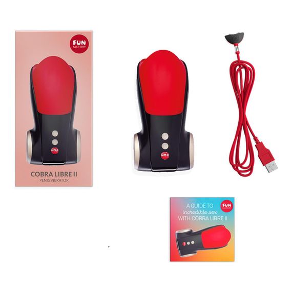 Мастурбатор для головки пеніса Fun Factory COBRA LIBRE II black/red, 2 мотори, гра без рук Sex Aura | Зображення 4