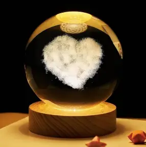 Светодиодный хрустальный шар, декоративный универсальный 3D ночник, хрустальный шар "Солнечная система" | Зображення 6