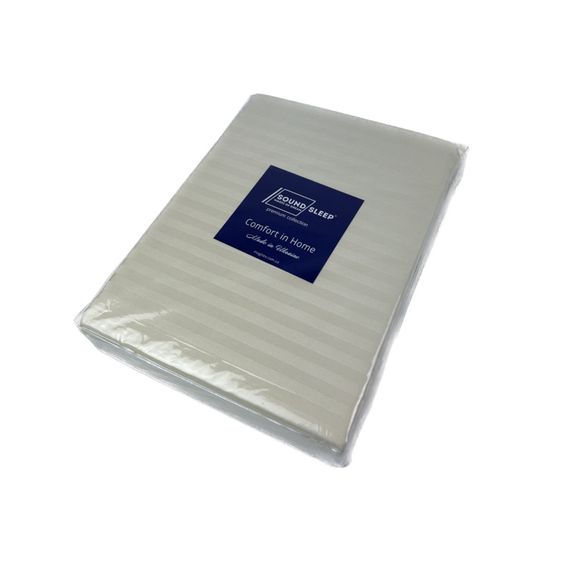 Комплект постельного белья SoundSleep Stripe Beige сатин-страйп семейный 160х220 см бежевый (94248081) | Зображення 2