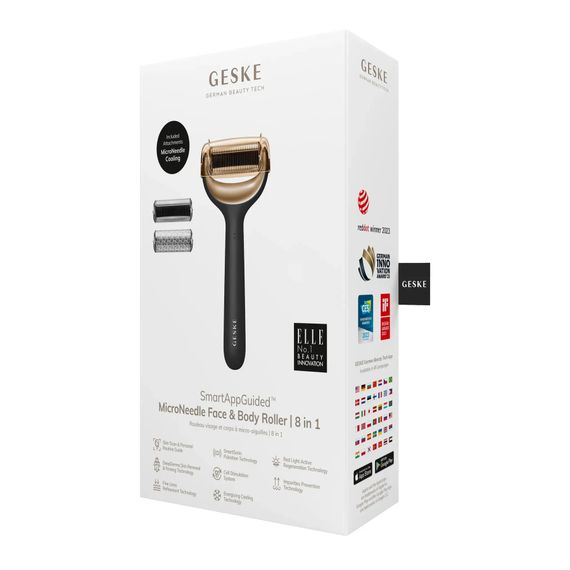 Электронный роллер для лица и тела с микроиглами GESKE MicroNeedle Face&Body Roller 8в1 gray, Серый | Зображення 7