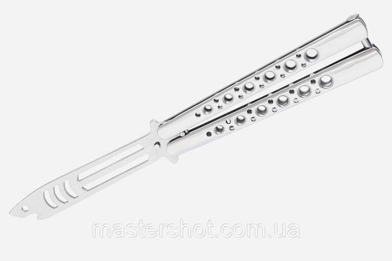 Ніж метелик тренувальний балисонг на заклепках безпечний дитячий ніж Акула АК-802 MS